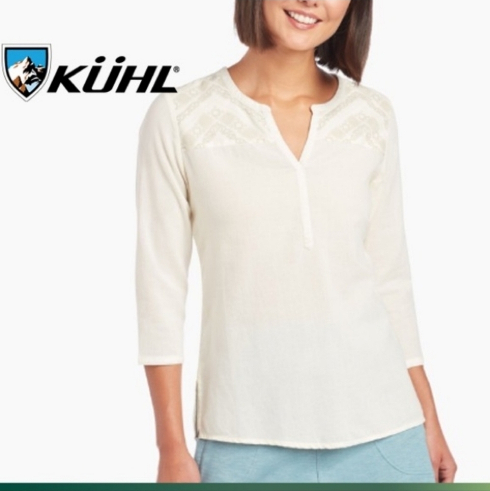 Kuhl Women's Martina 3/4 Sea Salt Shirt Medium